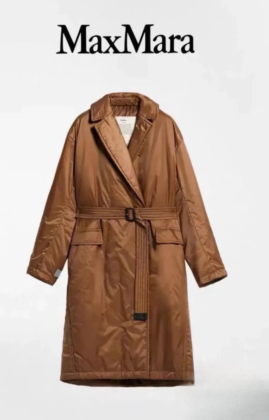 Max Mara Camel Polyester Coat Camel Polyester Never worn, with tag - Box View
