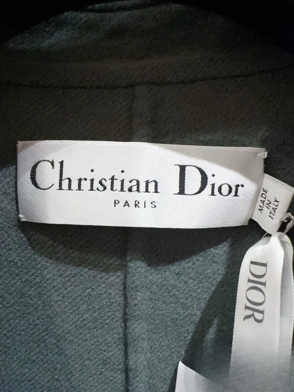 Dior Green Wool Coat Green Wool Never worn, with tag - Back View