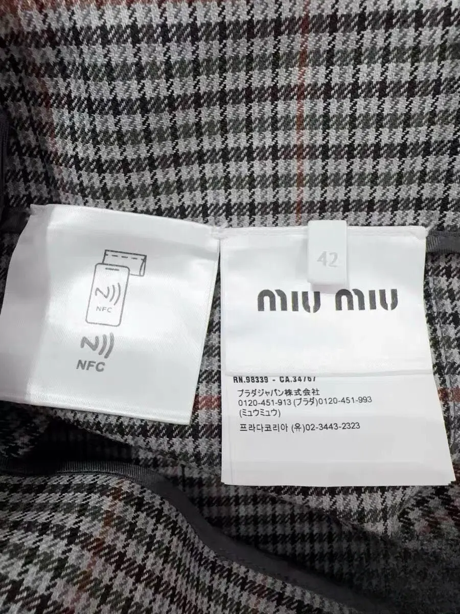 Miu Miu Grey Wool Skirt Grey Wool Never worn, with tag - Box View