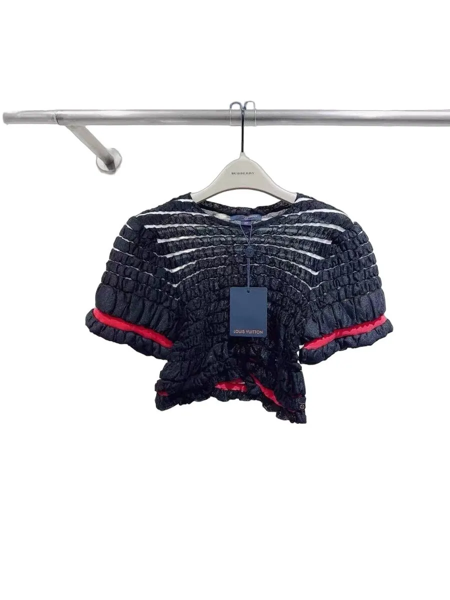 Louis Vuitton Black Polyester Top Black Polyester Never worn, with tag - Front View