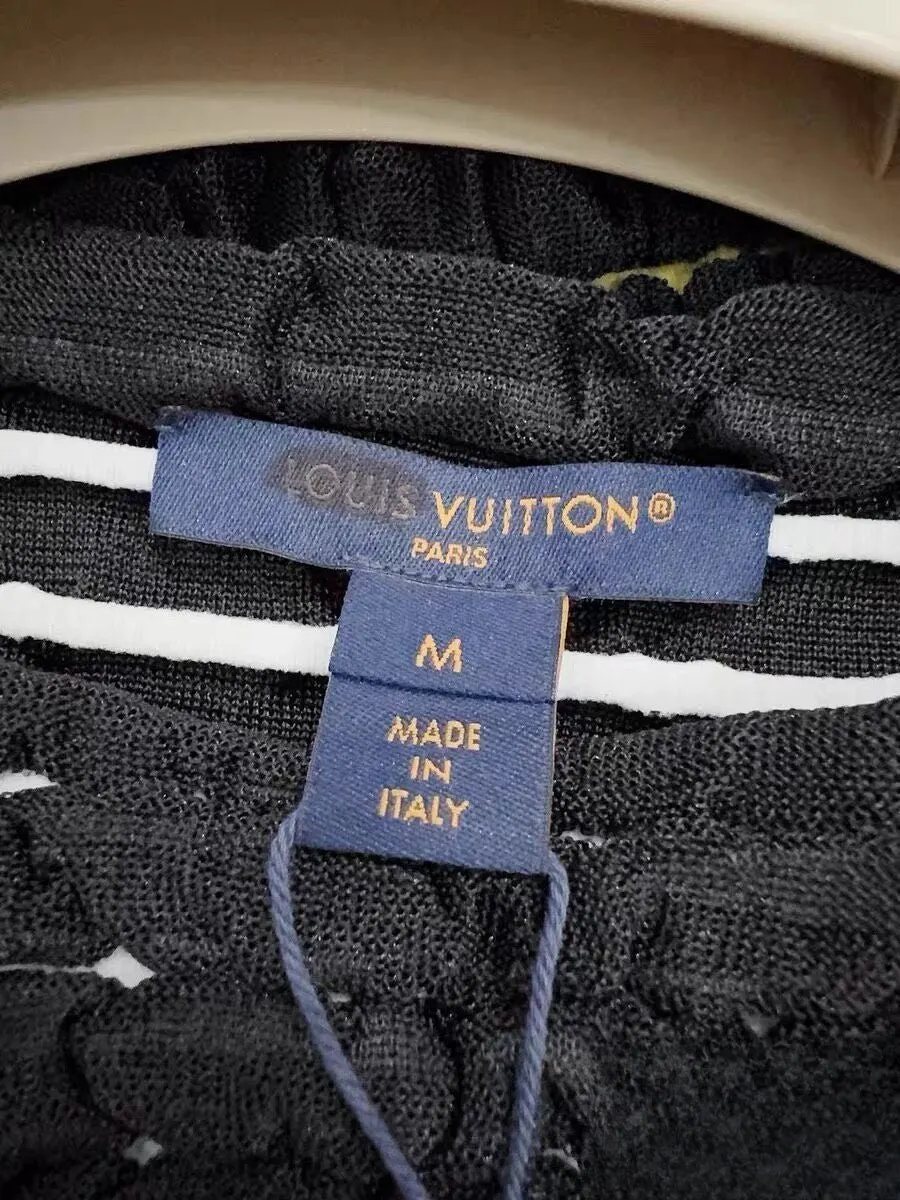 Louis Vuitton Black Polyester Top Black Polyester Never worn, with tag - Model View