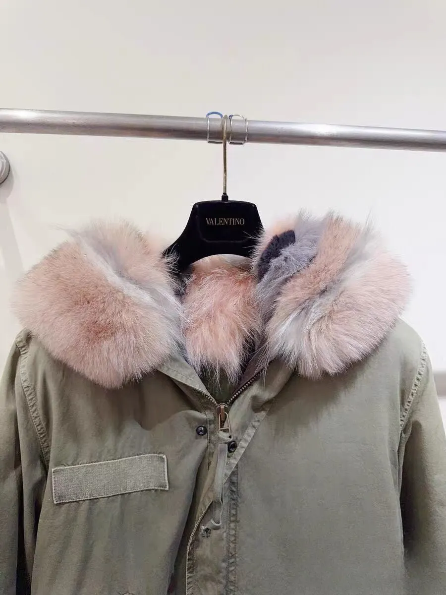 Unsigned Khaki Cotton Coat Khaki Cotton Very good - Inside View