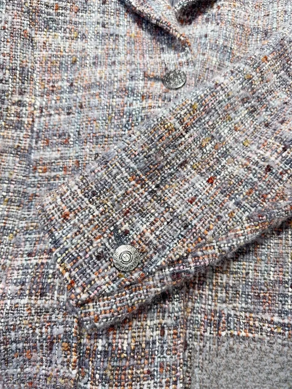 Chanel Tweed Coat MultiColor Tweed Very good - Box View