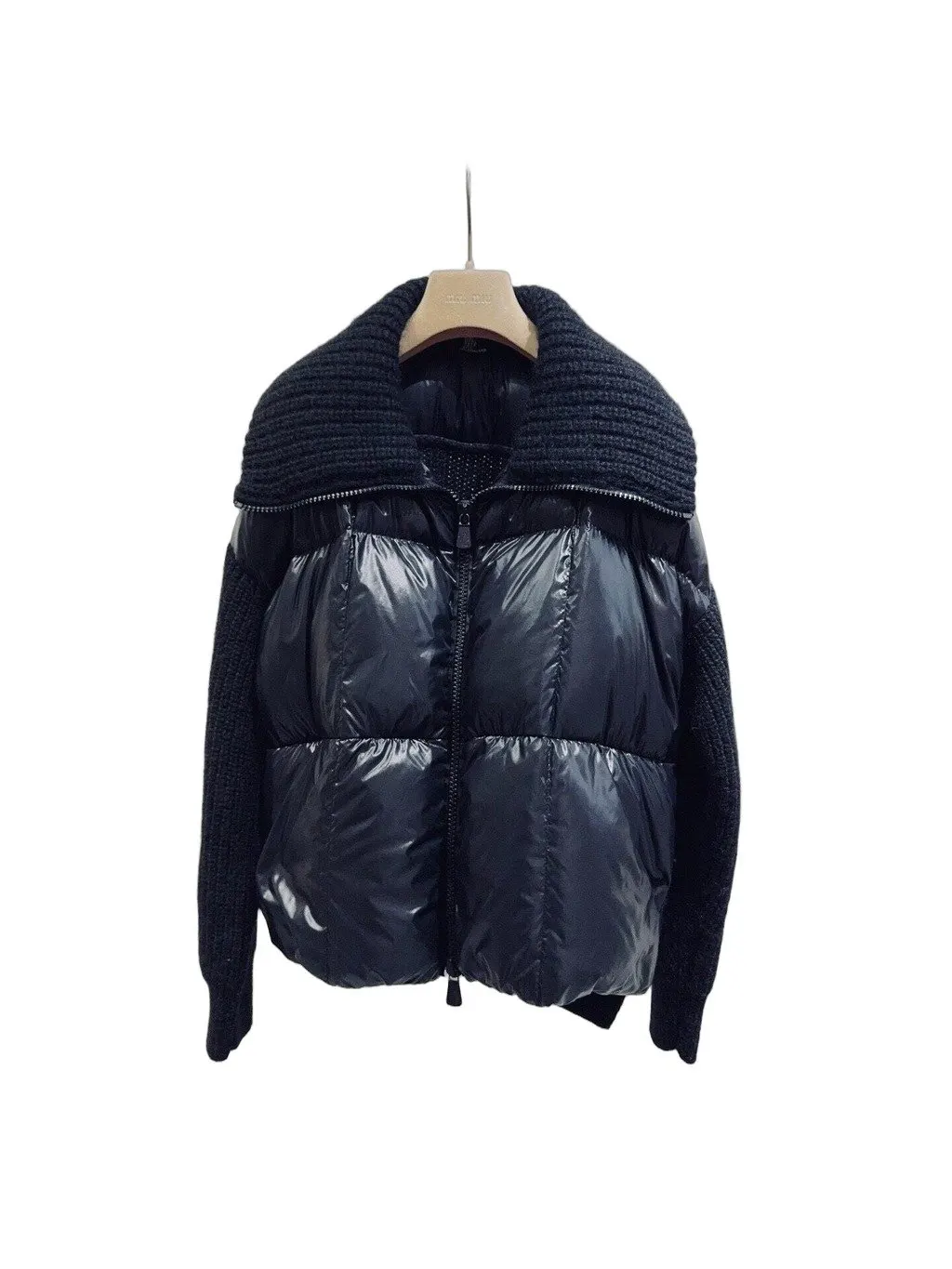 Moncler Black Polyester Jacket Black Polyester Very good - Front View