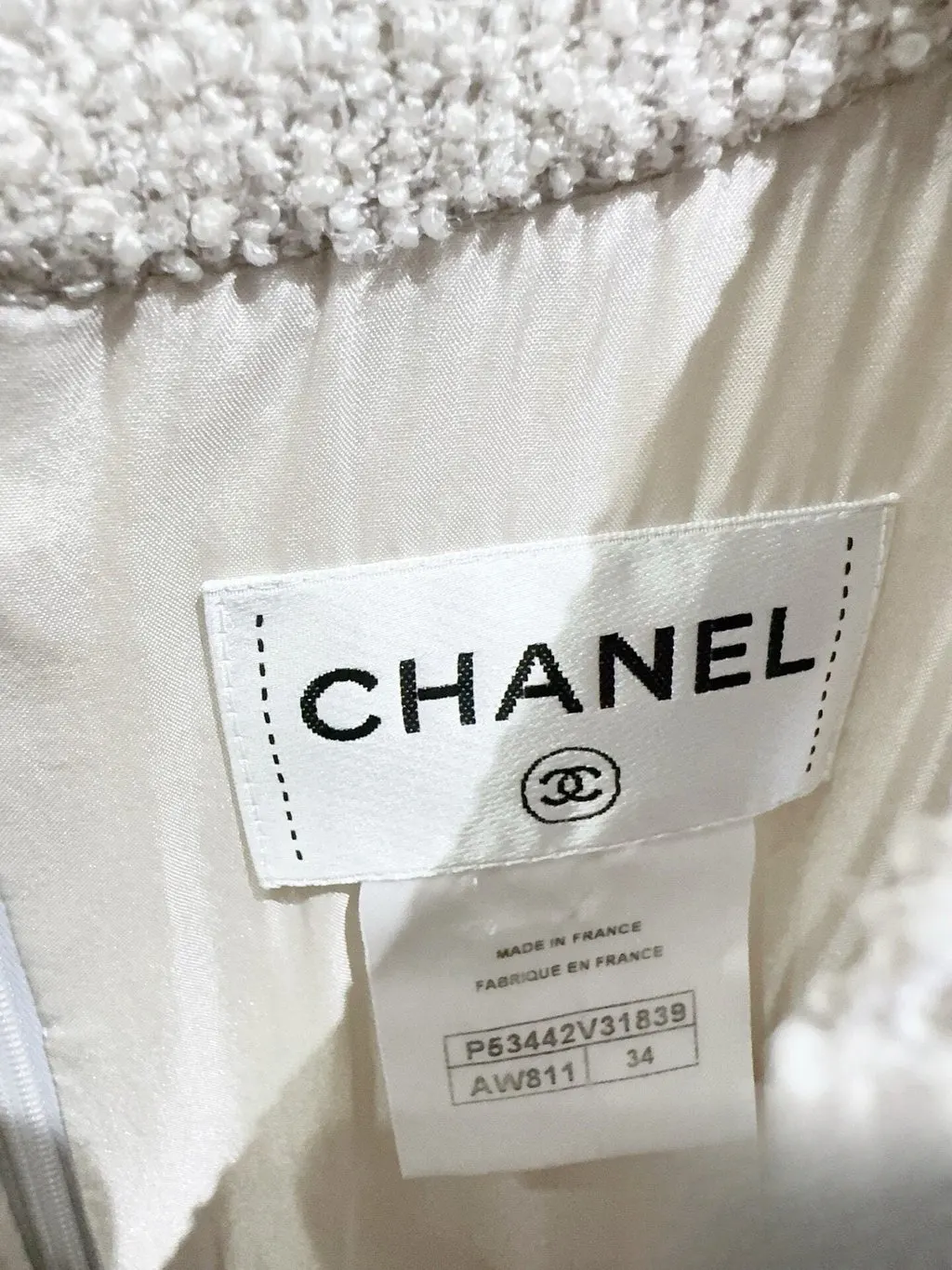 Chanel Grey Tweed Dress Grey Tweed Very good - Inside View
