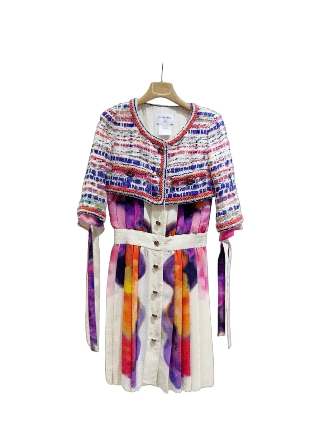 Chanel Tweed Dress MultiColor Tweed Never worn - Front View