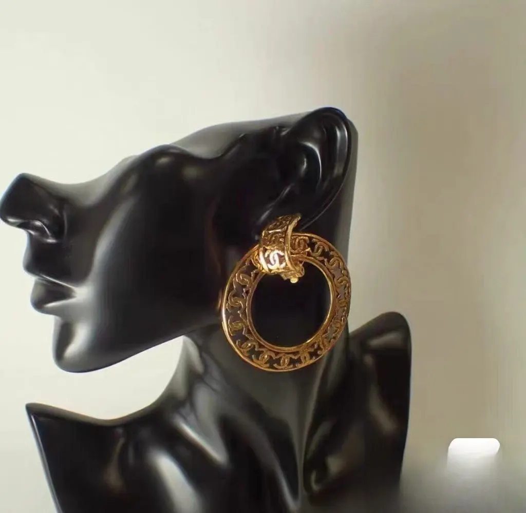 Chanel Gold Plated Earrings Gold Very good - Inside View