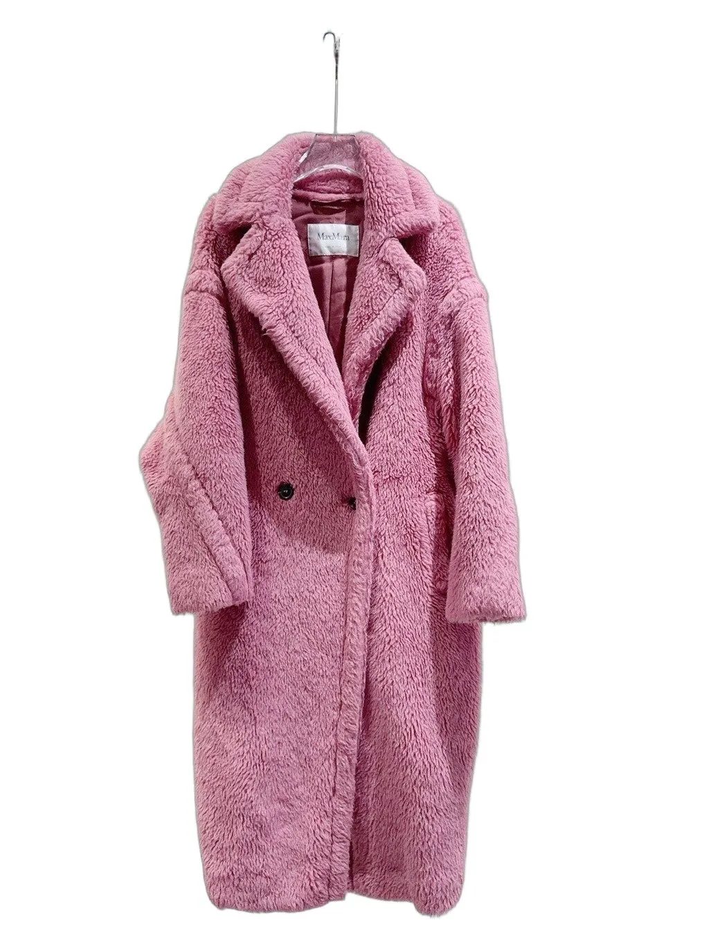 Max Mara Pink Faux Fur Coat Pink Very good - Front View