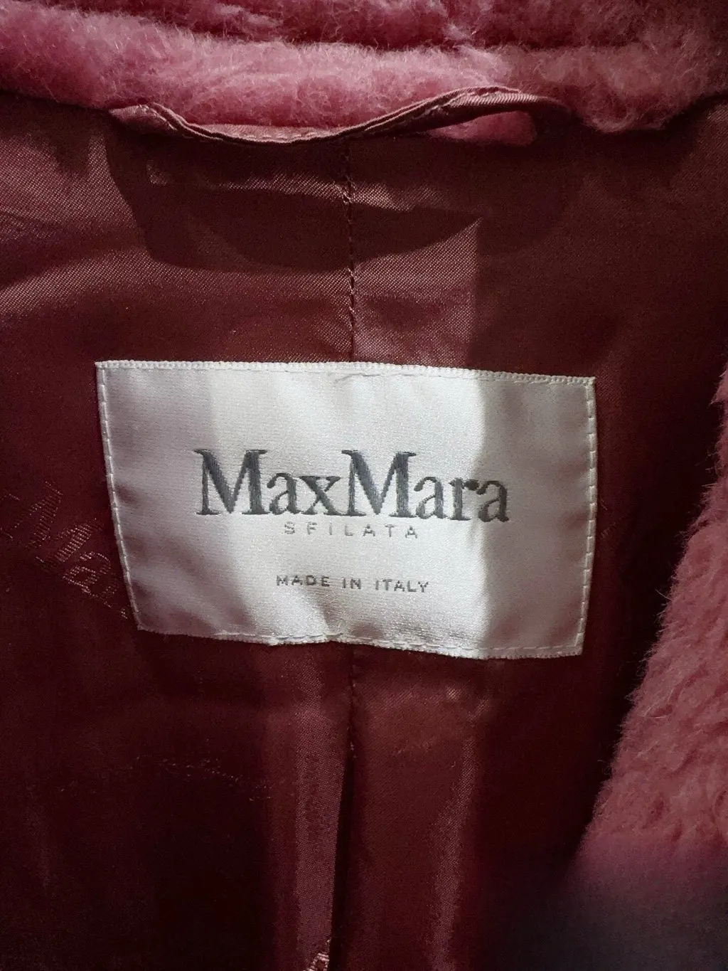 Max Mara Pink Faux Fur Coat Pink Very good - Back View