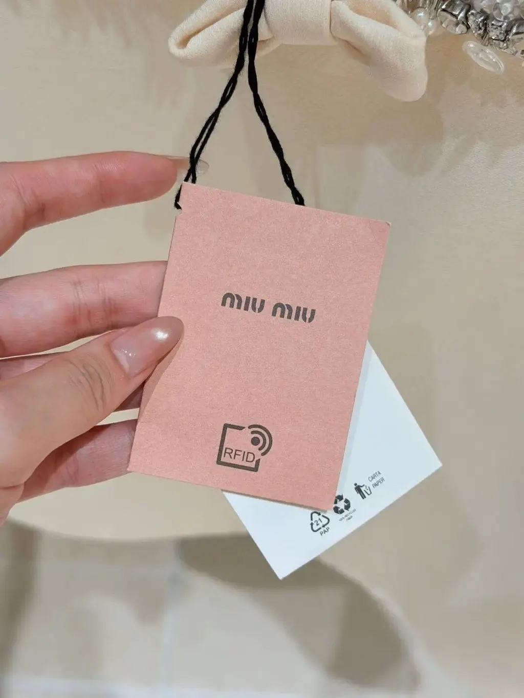 Miu Miu Beige Silk Dress Beige Silk Never worn, with tag - Inside View