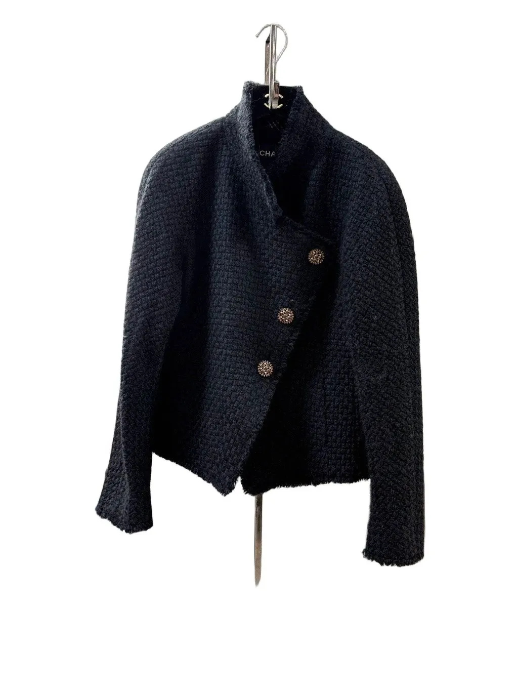 Chanel Paris-Edimbourg Black Tweed Jacket Black Tweed Very good - Front View