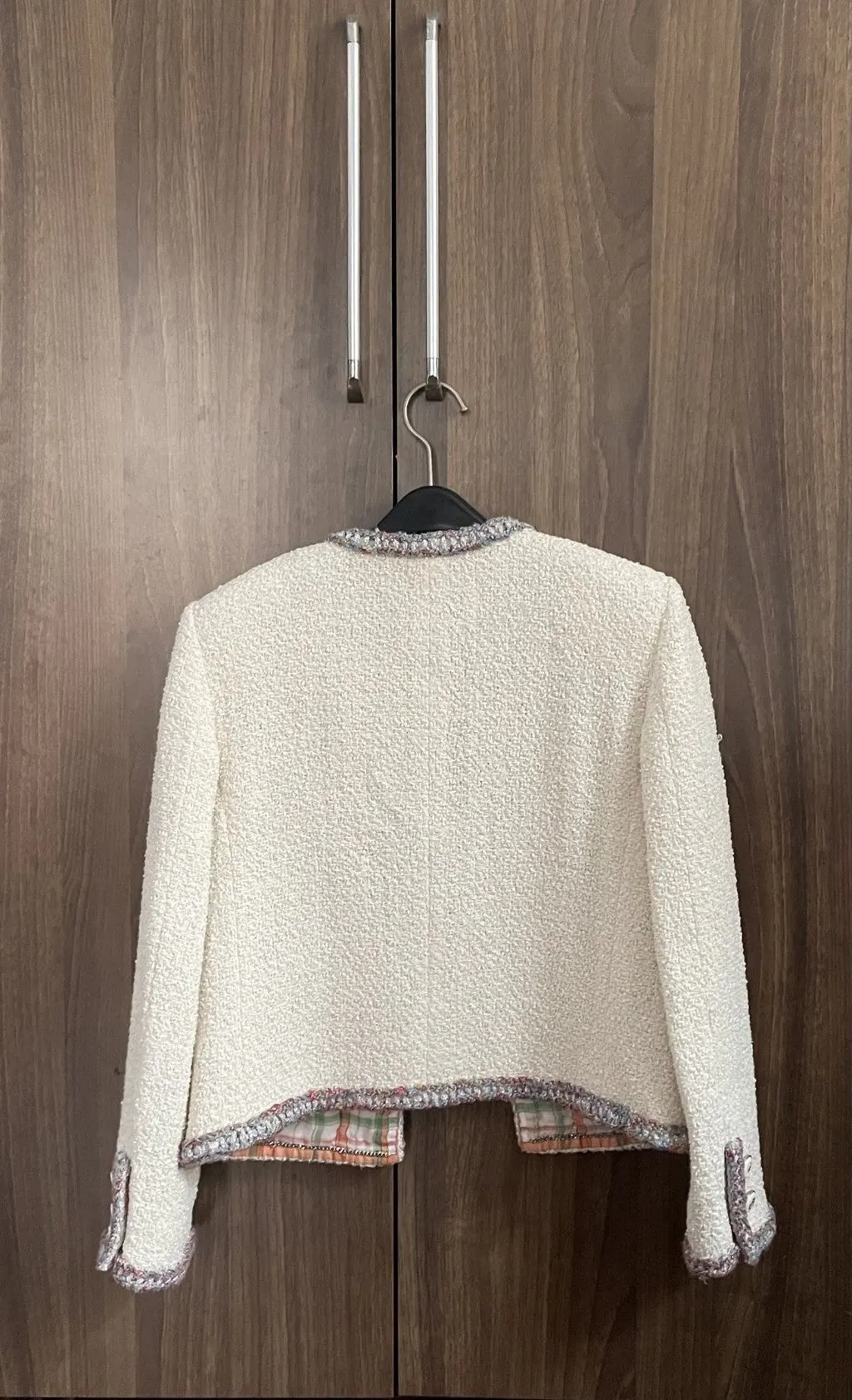 Chanel White Tweed Jacket White Tweed Very good - Back View