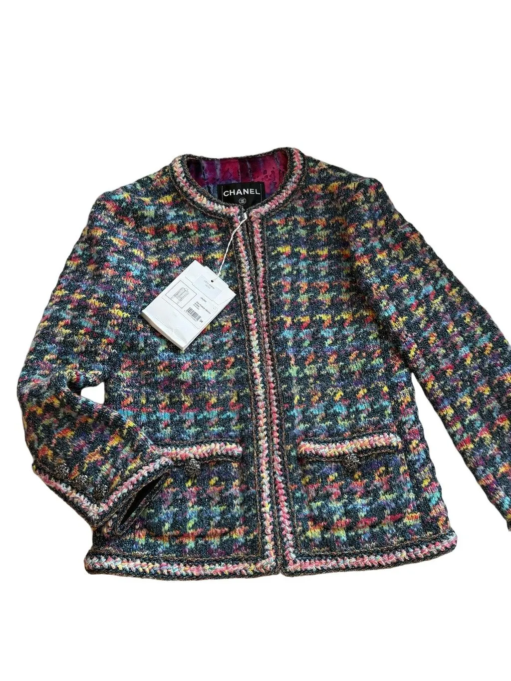 Chanel Tweed Jacket MultiColor Tweed Very good - Front View
