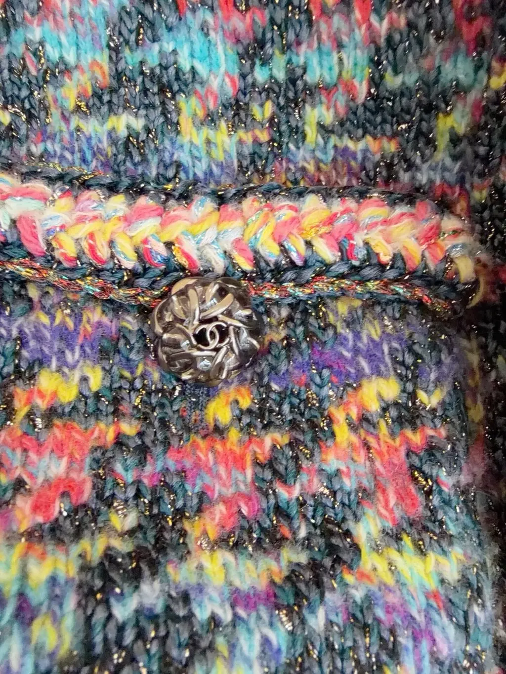 Chanel Tweed Jacket MultiColor Tweed Very good - Back View