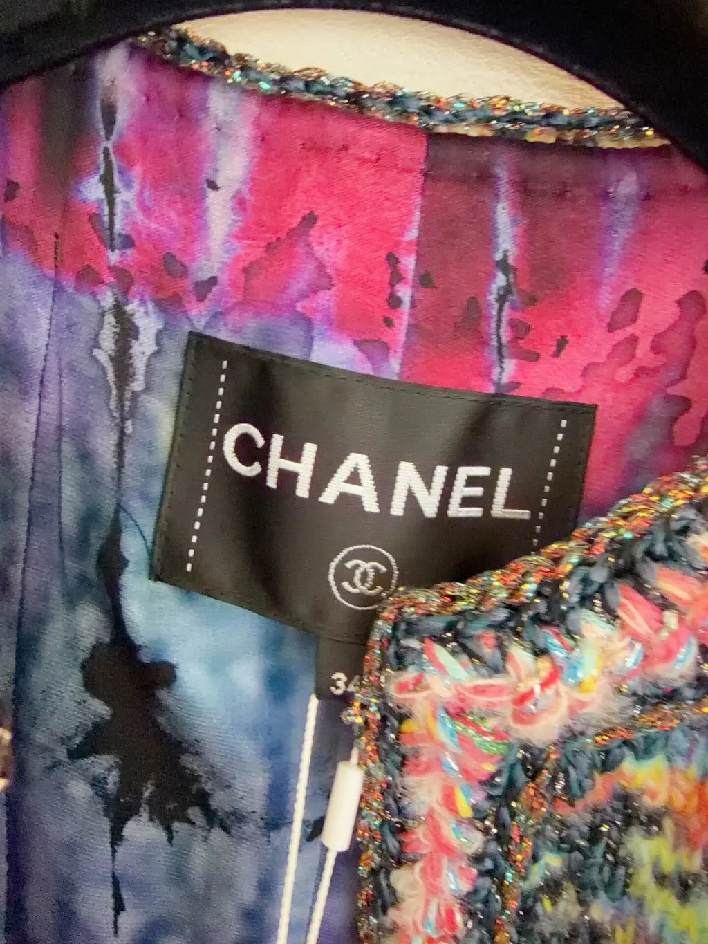 Chanel Tweed Jacket MultiColor Tweed Very good - Inside View