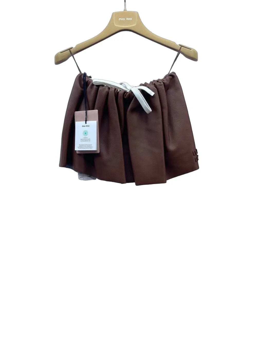 Miu Miu Brown Leather Skirt