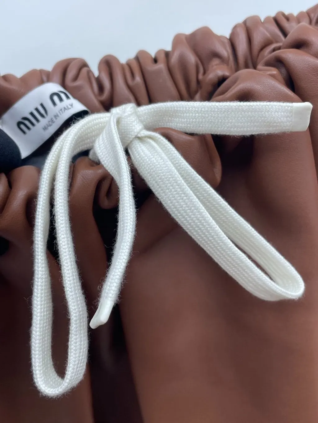 Miu Miu Brown Leather Skirt Brown Leather Very good - Model View