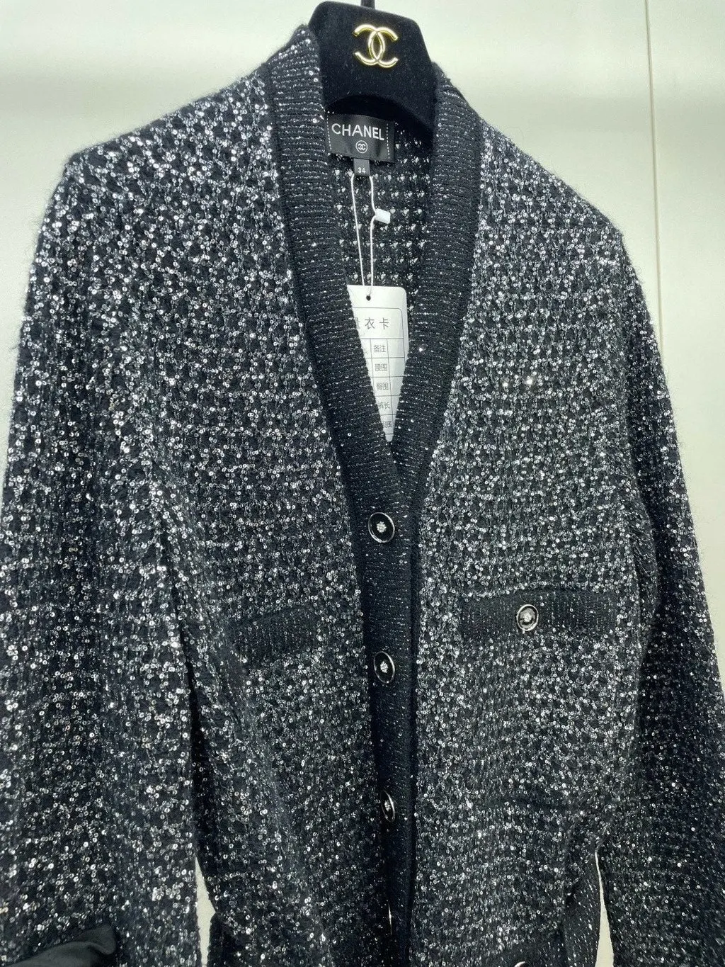 Chanel 23B Black Wool Knitwear Black Wool Very good - Inside View