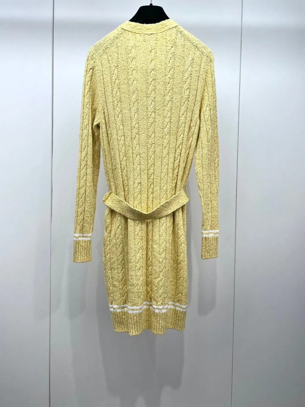 Chanel 22P Yellow Wool Dress Yellow Wool Very good - Back View