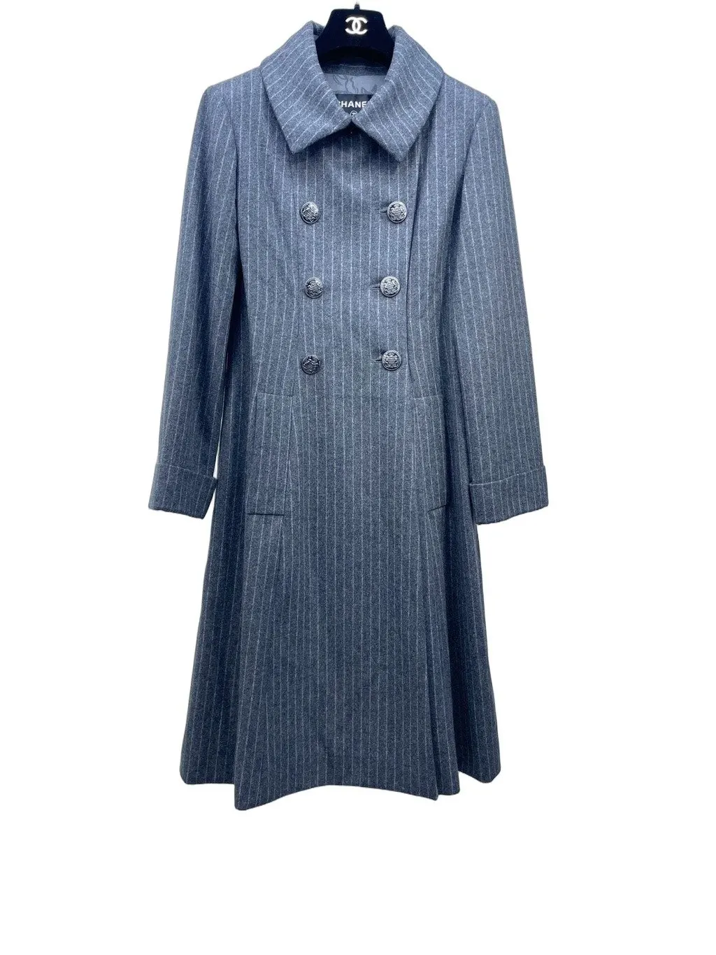 Chanel Wool Coat MultiColor Wool Good - Front View