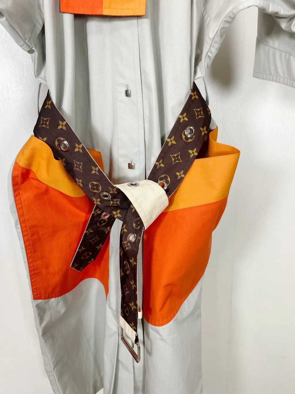 Louis Vuitton Cotton Trench Coat MultiColor Cotton Very good - Inside View