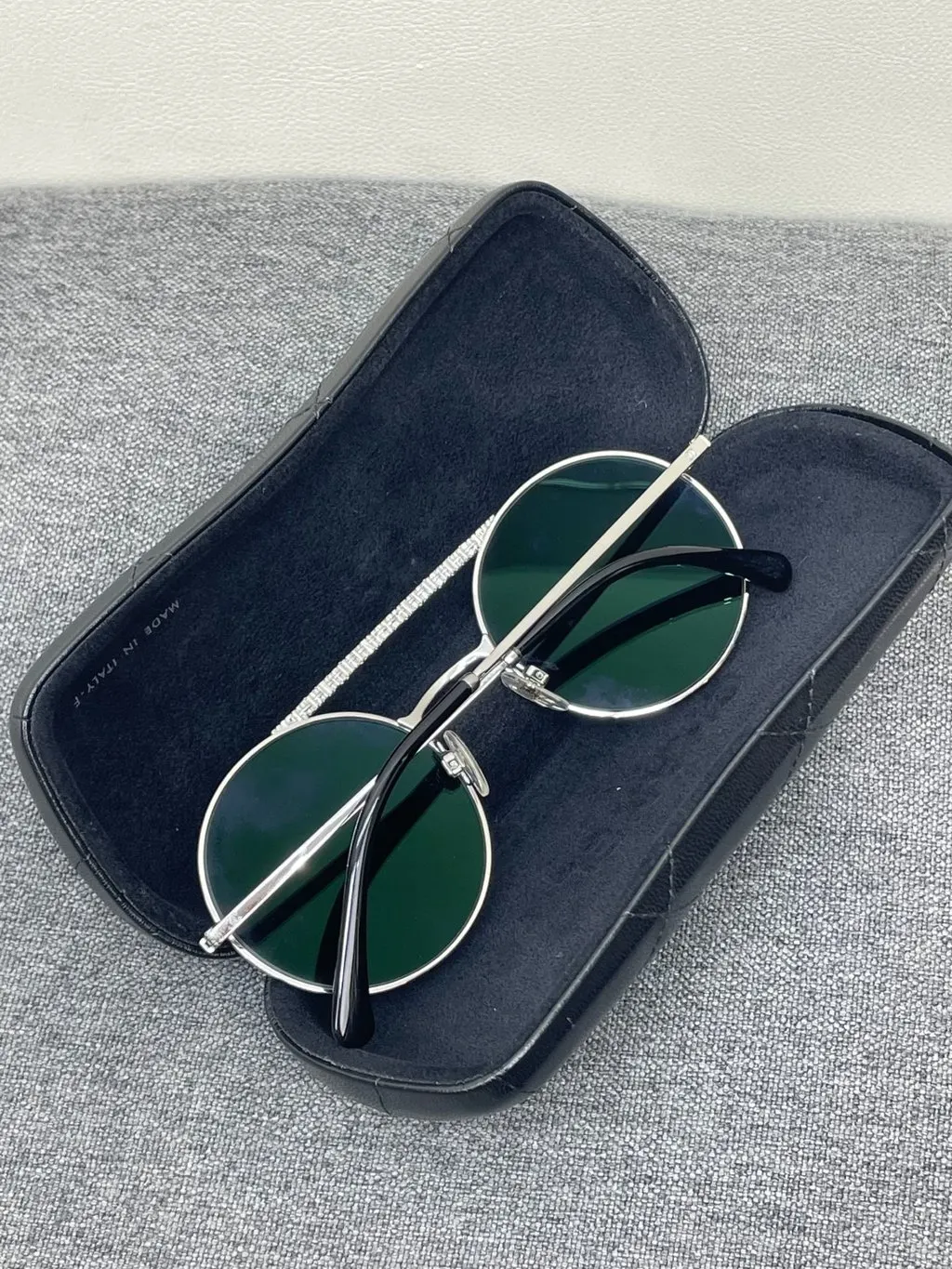 Chanel Silver Metal Sunglasses Silver Metal Very good - Back View