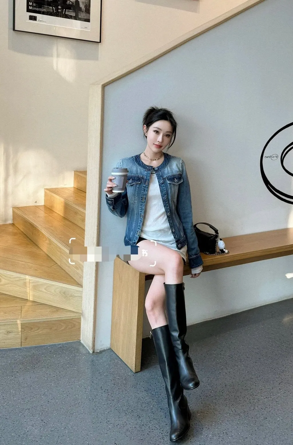 Chanel 24B Blue Denim Jacket Blue Denim Very good - Box View