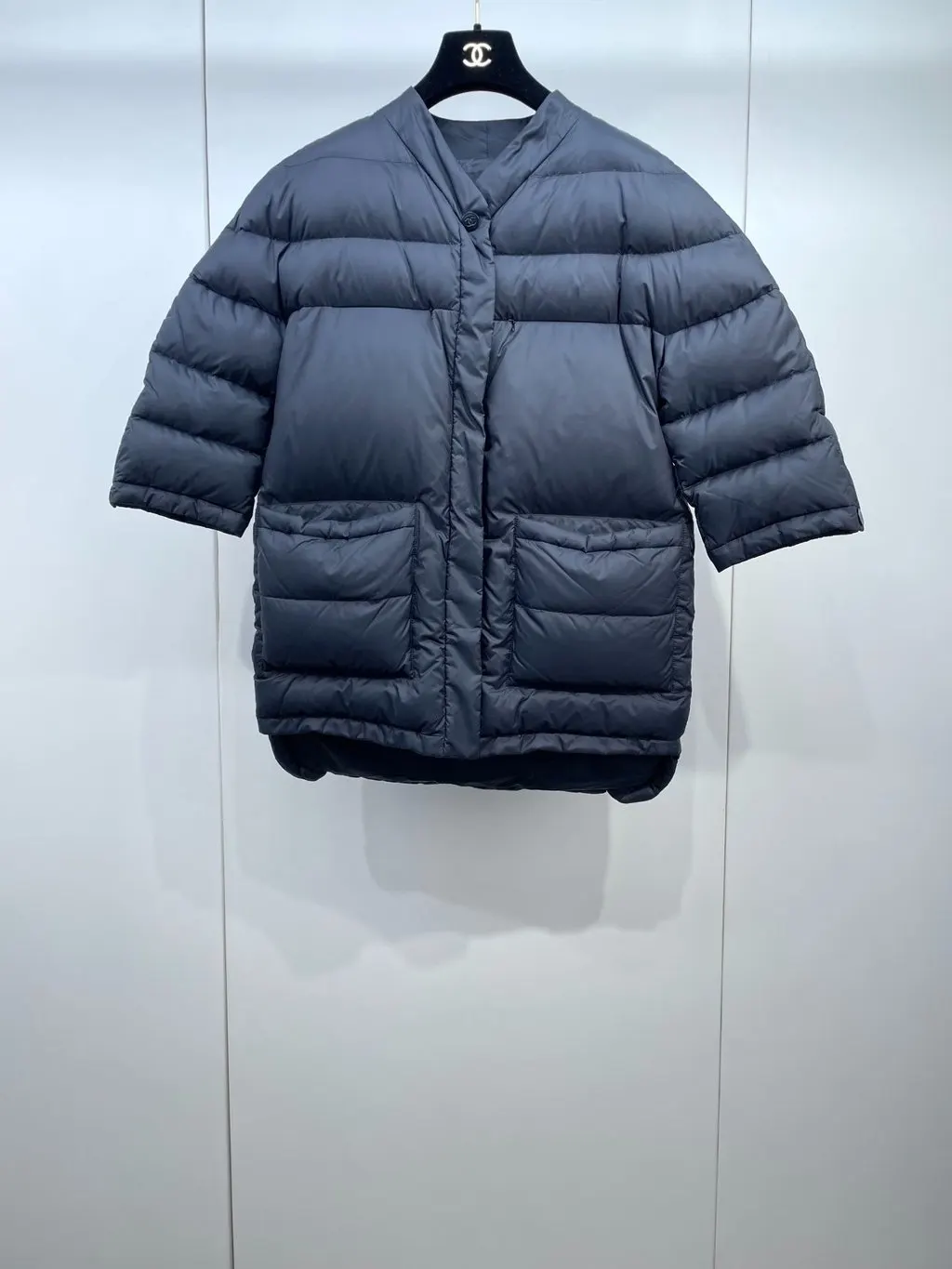 Chanel Black Polyamide Coat Black Polyamide Good - Model View
