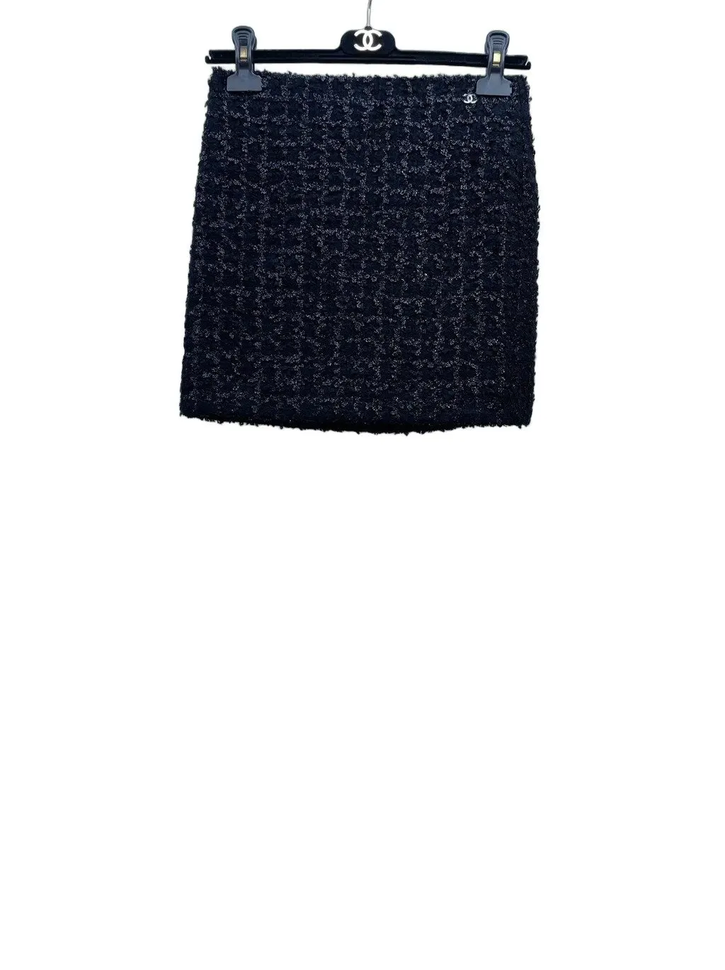 Chanel Black Glitter Skirt Black Very good - Front View