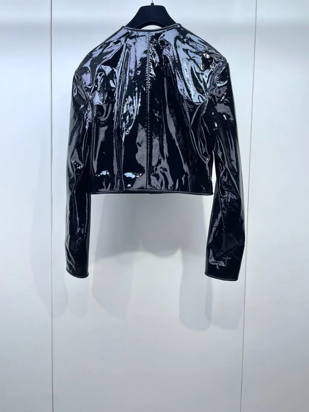 Chanel 23K Black Leather Jacket Black Leather Very good - Back View