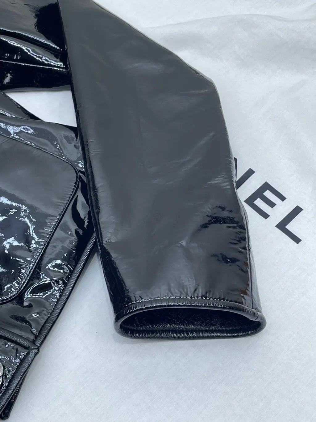 Chanel 23K Black Leather Jacket Black Leather Very good - Inside View