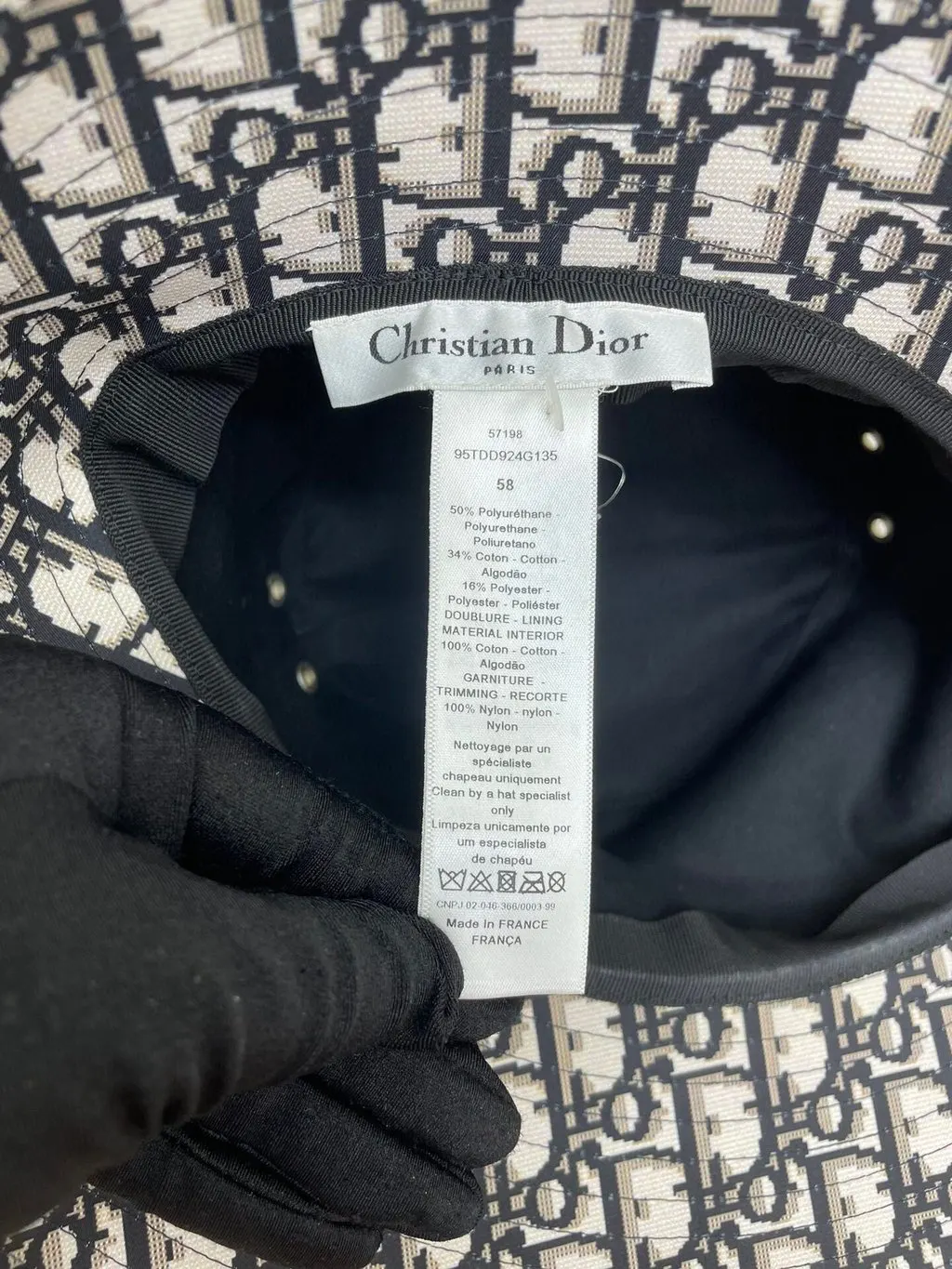 Dior Black Leather Hat Black Leather Very good - Model View