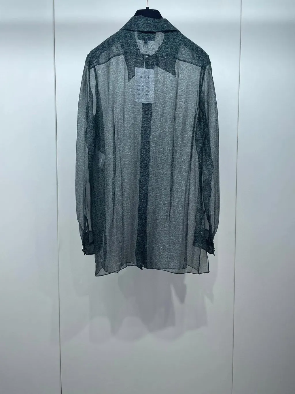 Chanel 23A Grey Silk Top Grey Silk Good - Back View