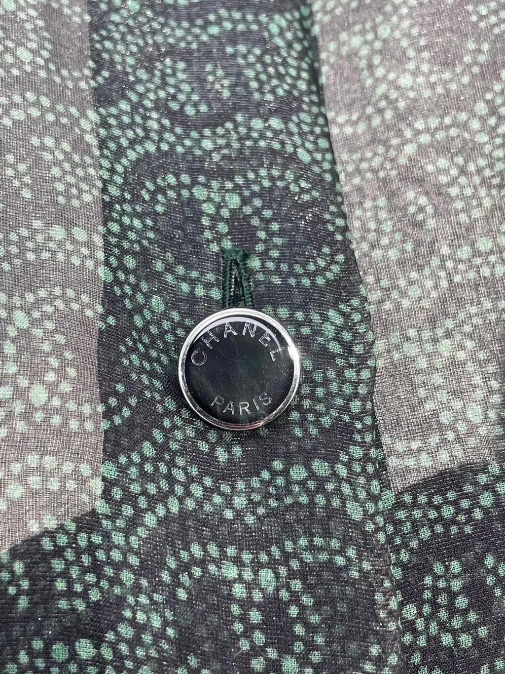 Chanel 23A Grey Silk Top Grey Silk Good - Model View