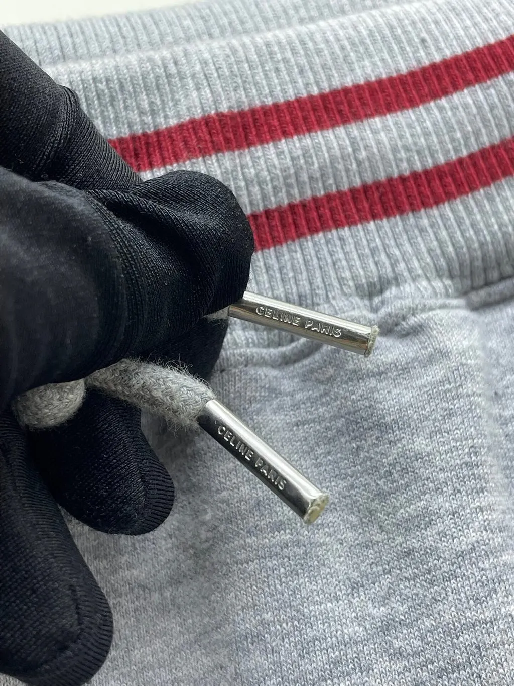 Celine Grey Cotton Trousers Grey Cotton Good - Model View