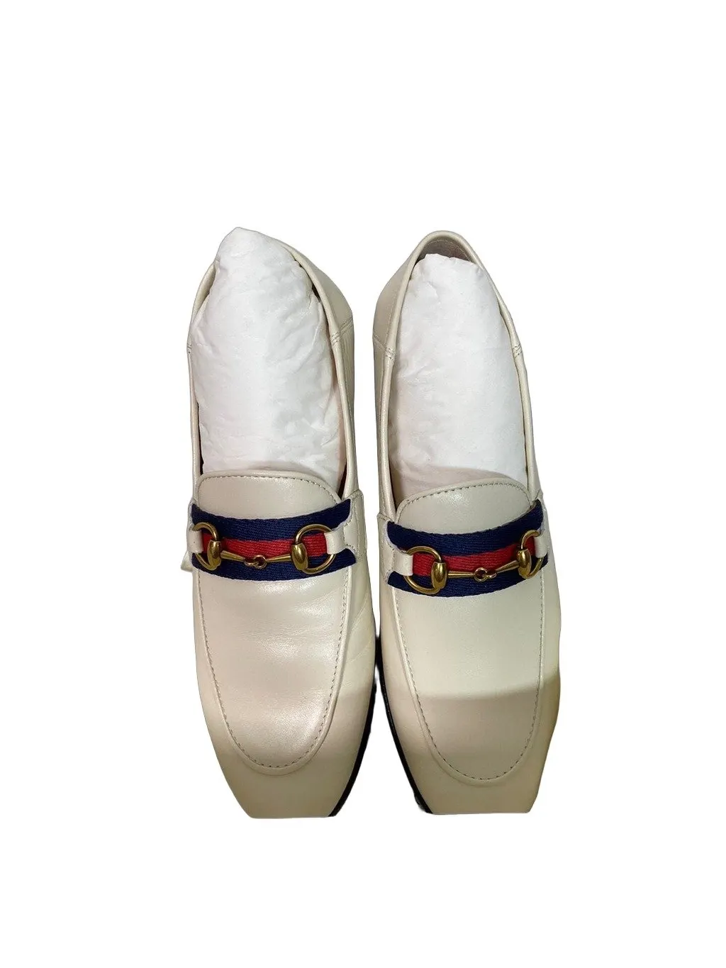 Gucci White Leather Flat Shoes White Leather Never worn - Front View