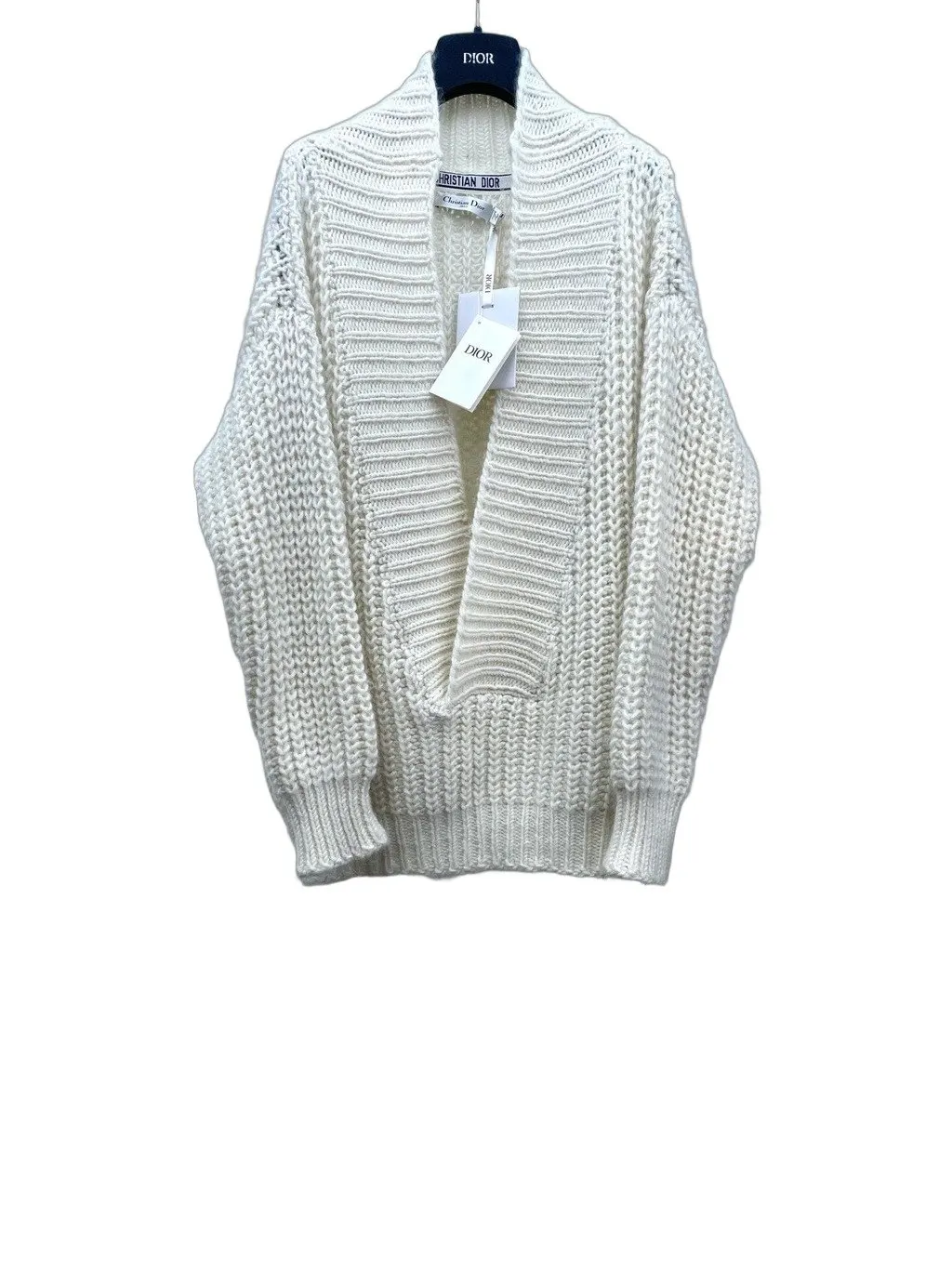 Dior White Wool Knitwear White Wool Never worn, with tag - Front View