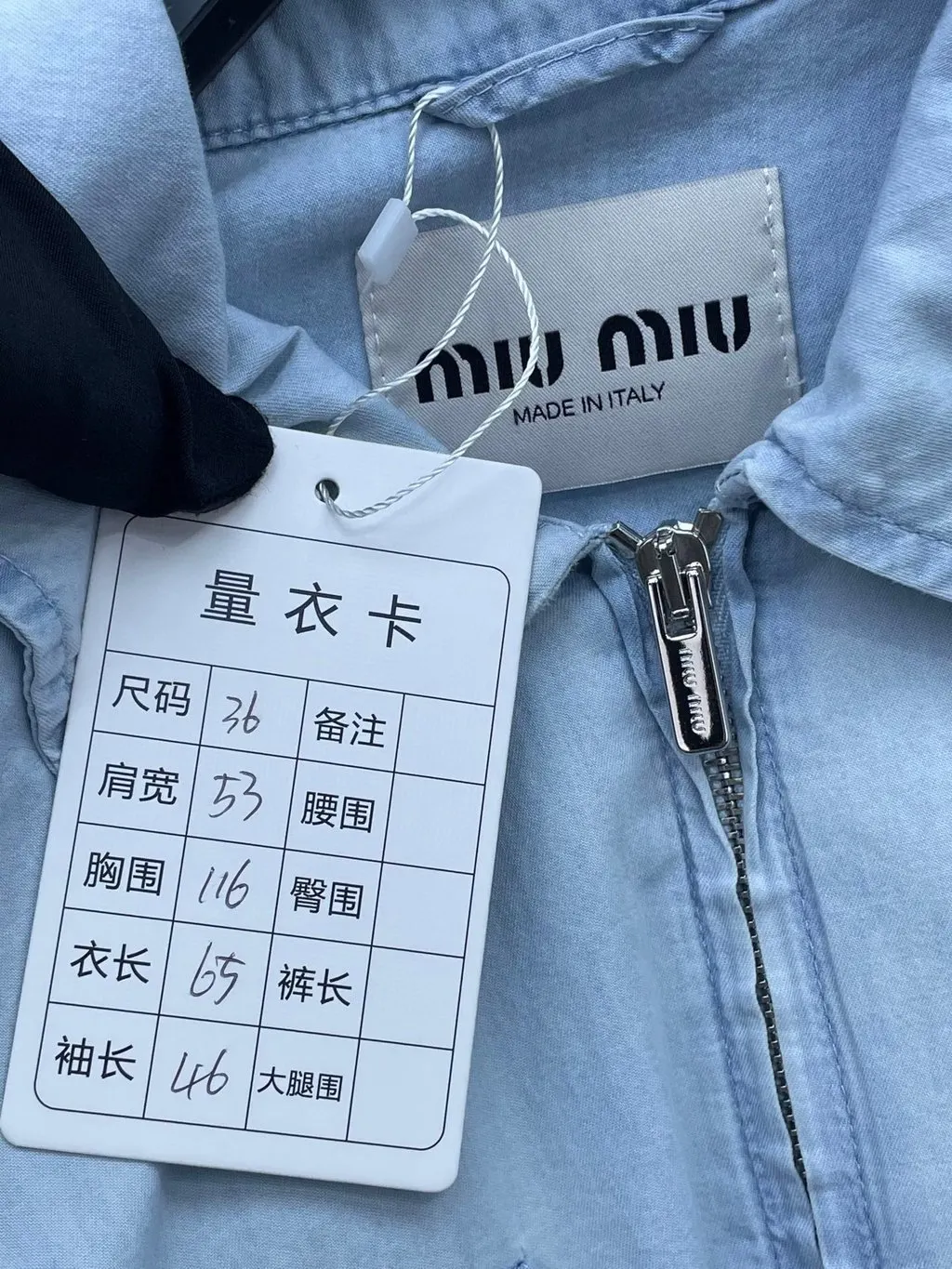 Miu Miu Blue Denim Jacket Blue Denim Good - Model View