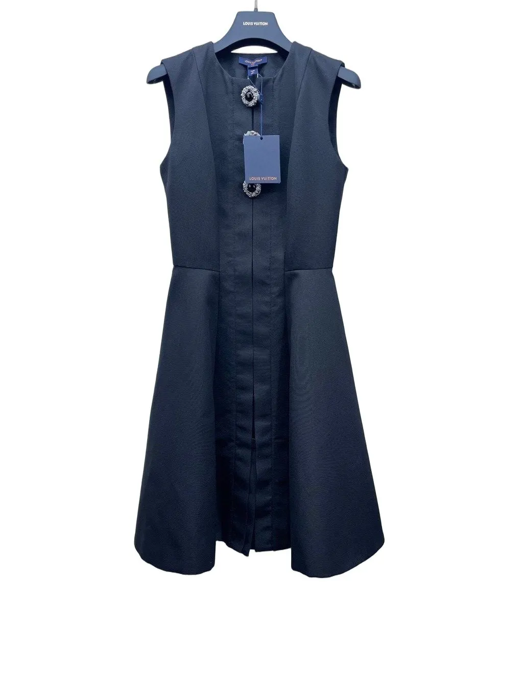 Louis Vuitton Black Silk Dress Black Silk Never worn, with tag - Front View