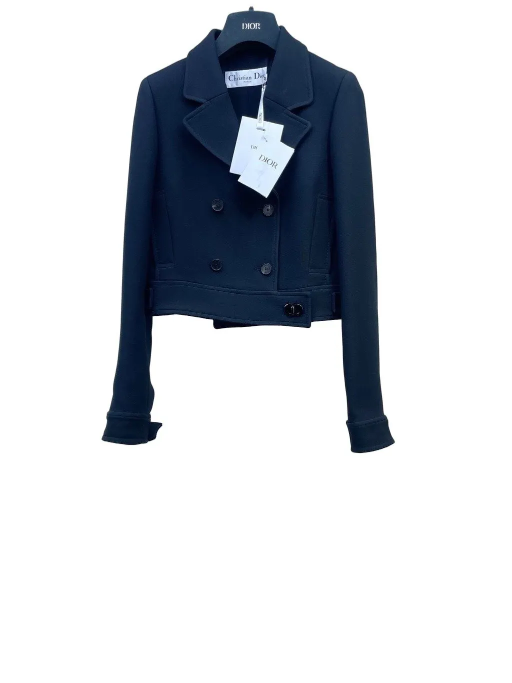 Dior Navy Wool Jacket Navy Wool Never worn, with tag - Front View