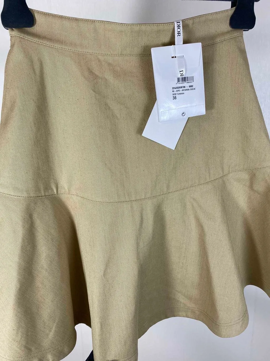 Dior Khaki Cotton Skirt Khaki Cotton Never worn, with tag - Back View