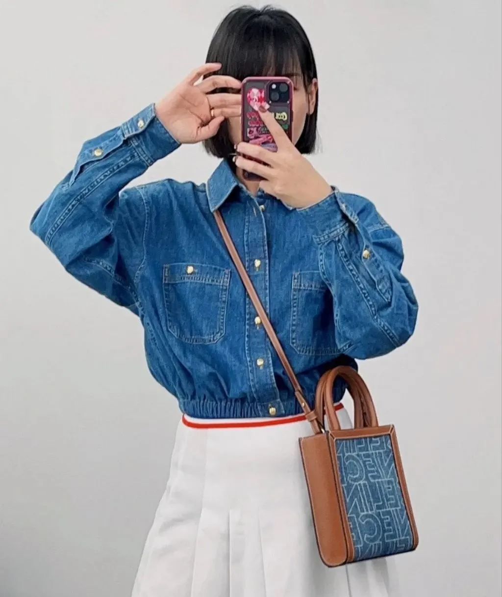 Celine Blue Denim Top Blue Denim Never worn, with tag - Model View