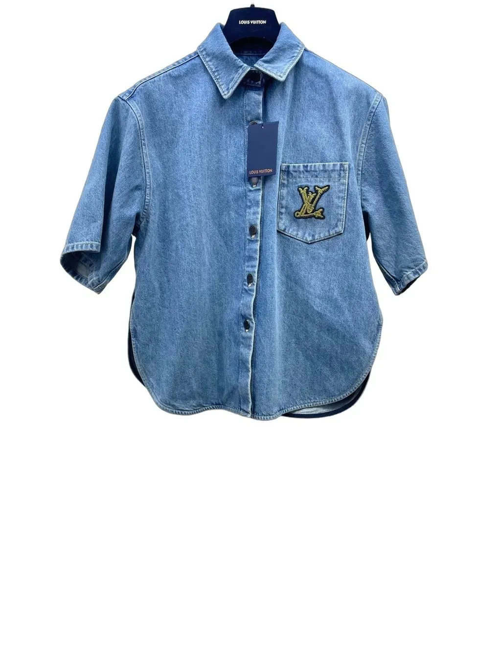 Louis Vuitton Blue Denim Top Blue Denim Never worn, with tag - Front View