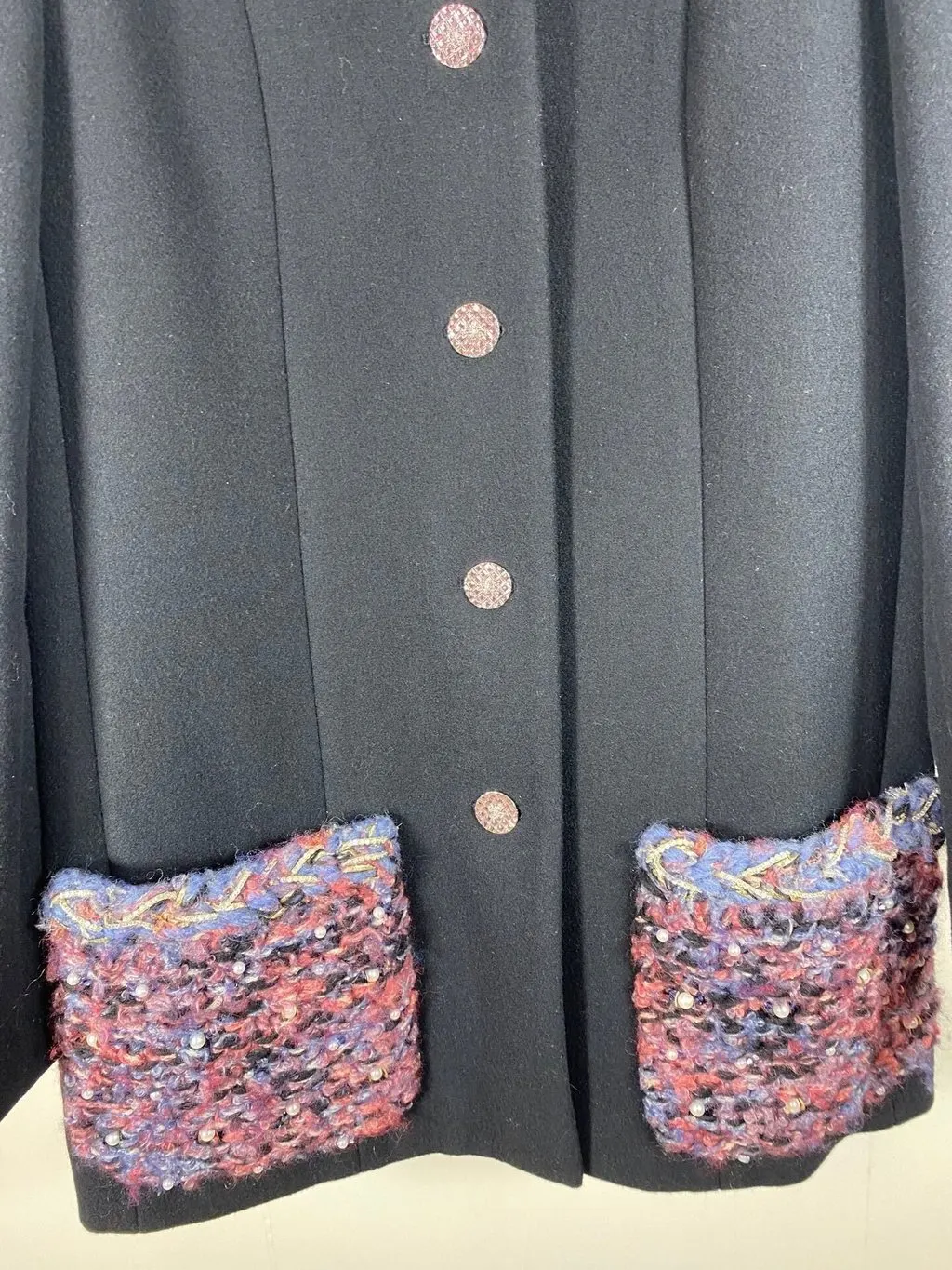 Chanel Black Tweed Jacket Black Tweed Very good - Box View