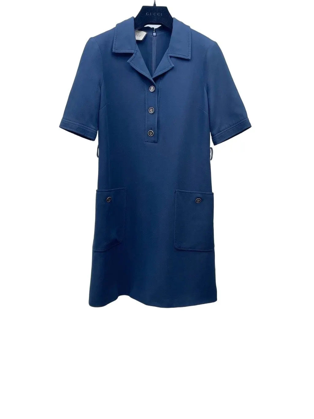 Gucci Navy Viscose Dress Navy Viscose Good - Front View