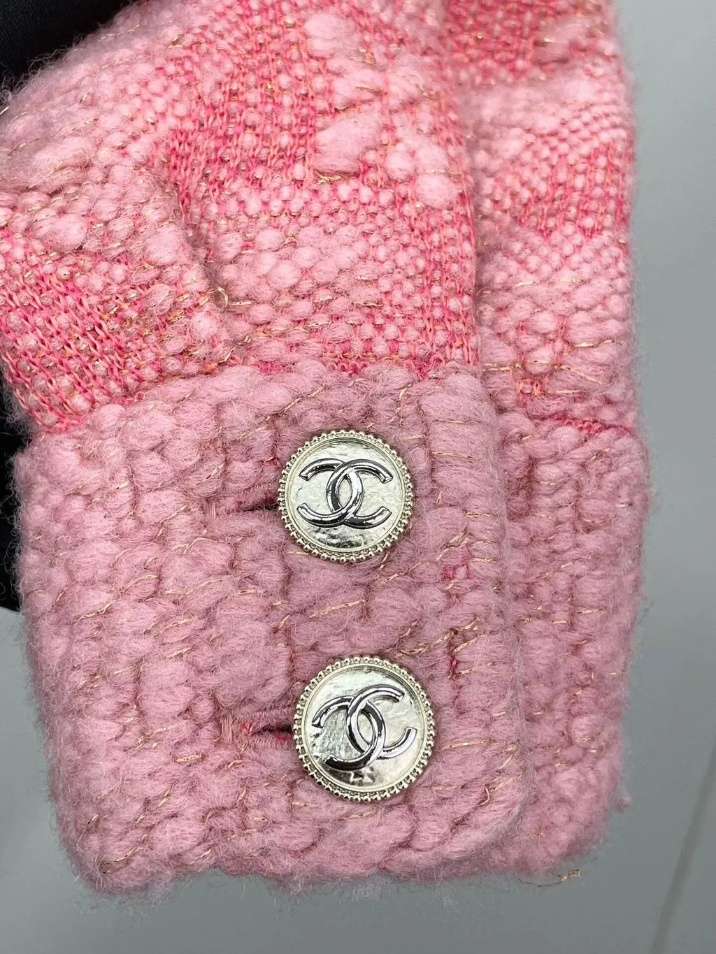 Chanel Pink Tweed Jacket Pink Tweed Very good - Model View