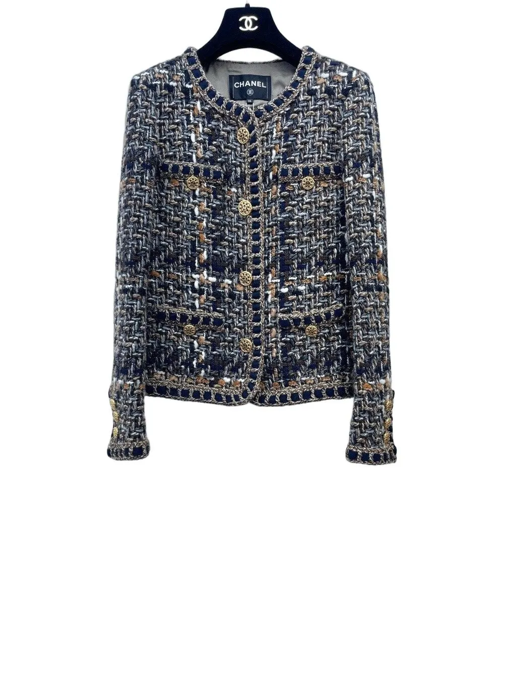 Chanel Tweed Jacket MultiColor Tweed Very good - Front View