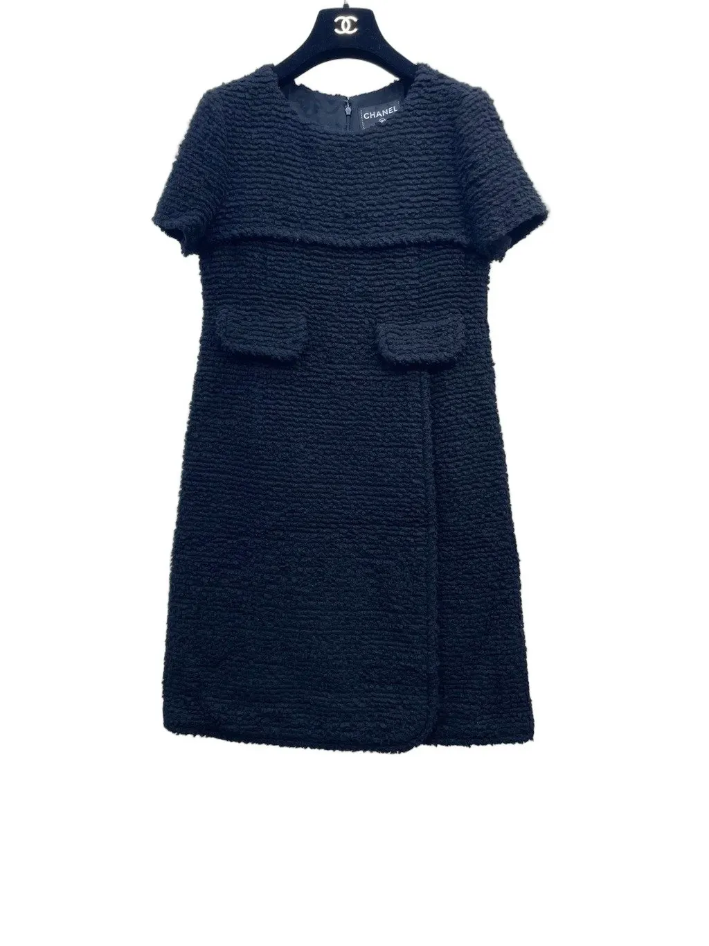 Chanel Black Wool Dress Black Wool Very good - Front View