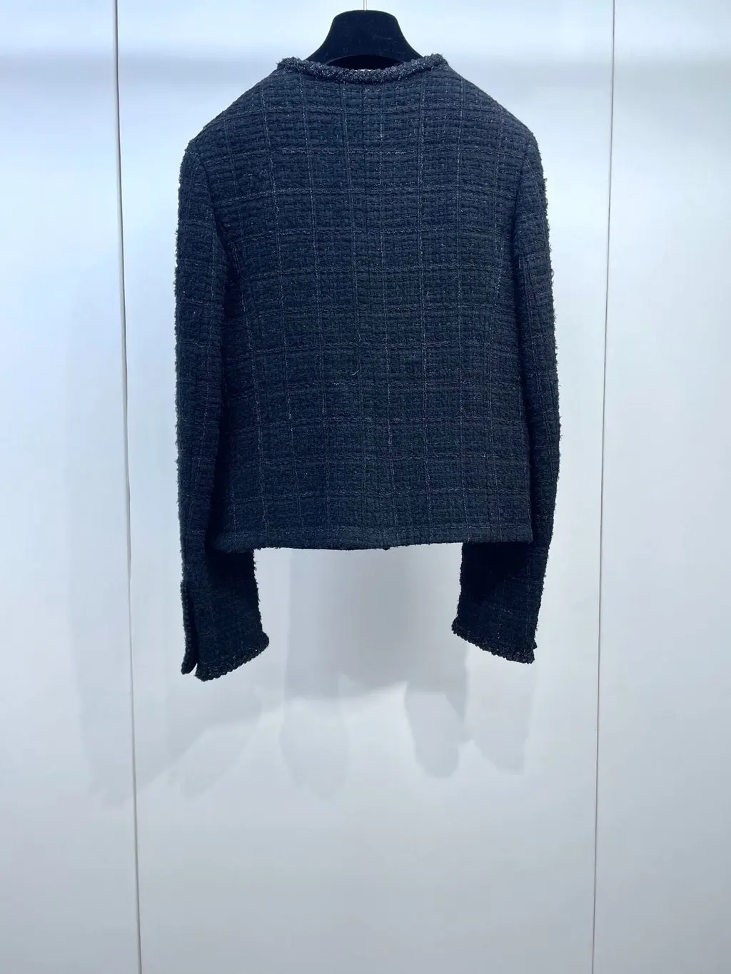 Chanel Black Tweed Jacket Black Tweed Never worn, with tag - Back View