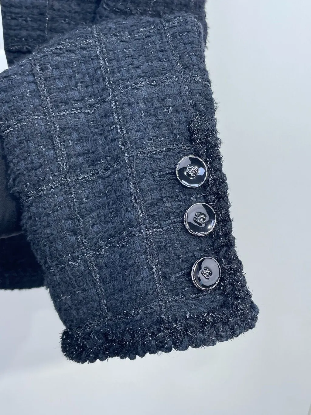 Chanel Black Tweed Jacket Black Tweed Never worn, with tag - Box View